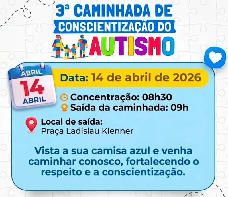 Aracatu Mobiliza População para a 3ª Caminhada de Conscientização do Autismo