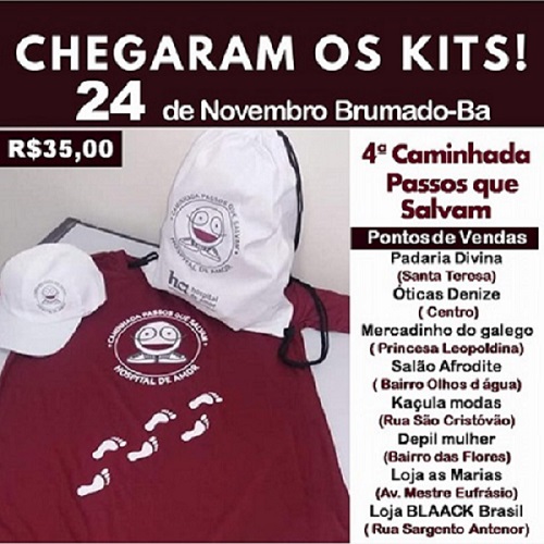 4ª Caminhada Passos que Salvam acontece em Brumado em Novembro; apoie esta causa