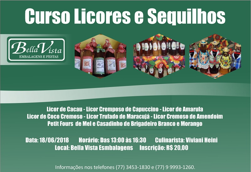 Bella Vista Embalagens promoverá curso de Licores e Sequilhos; participe
