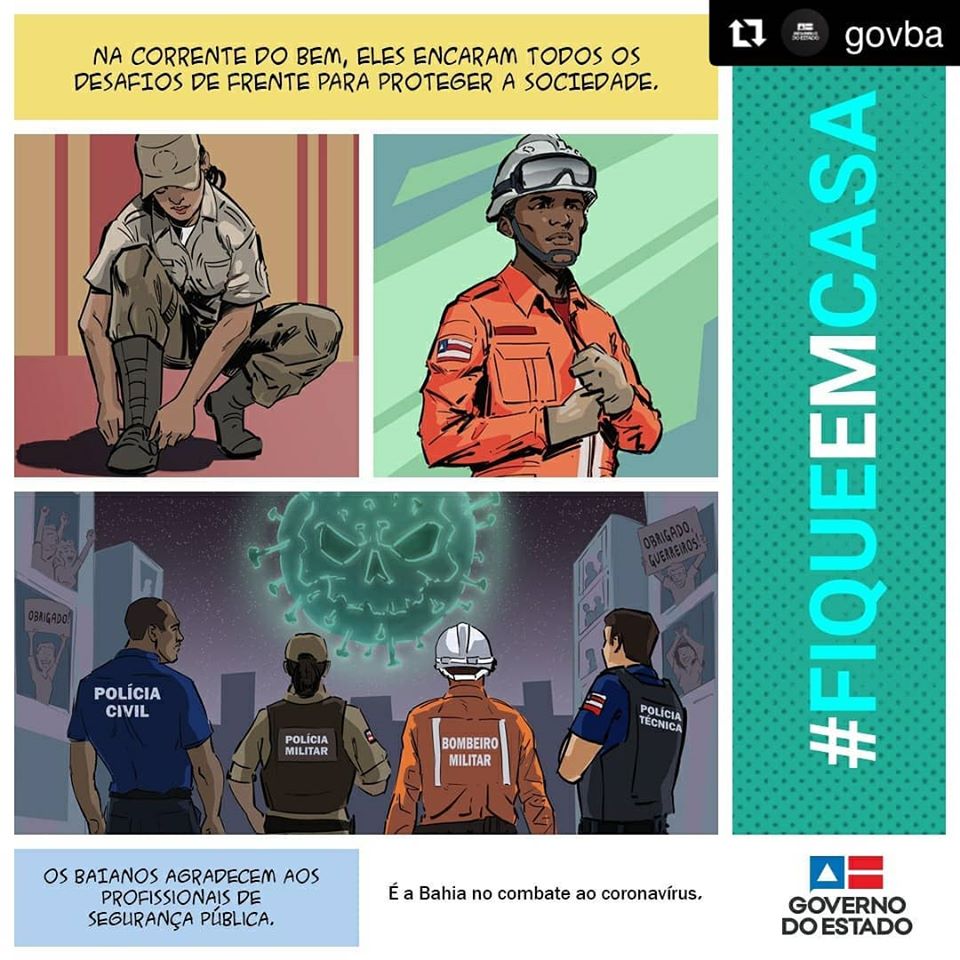 Bombeiros e Policiais Civis e Militares também estão na luta em combate a Covid-19 