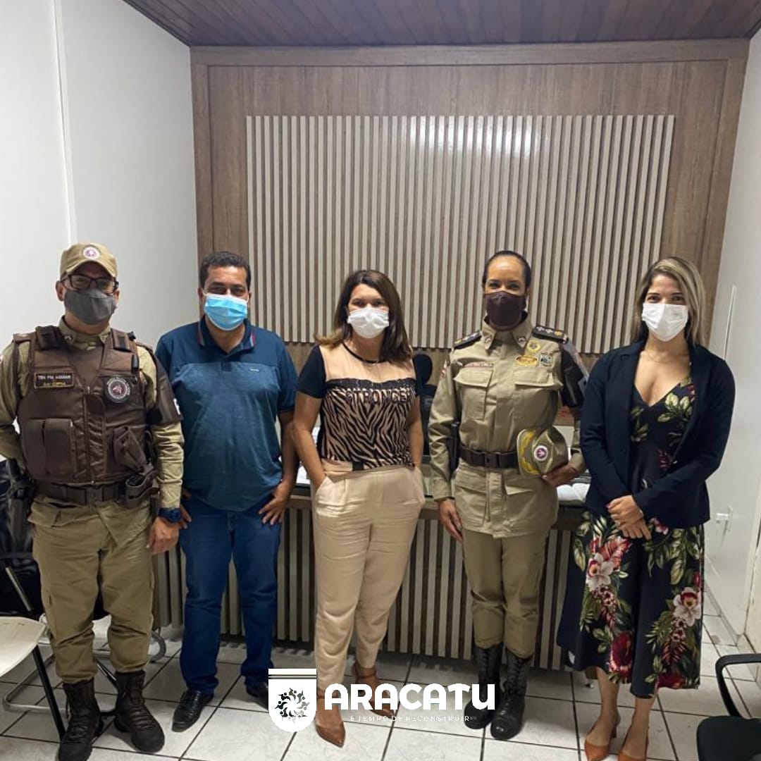 Major Leila, Comandante da 34ª CIPM/ Brumado visita prefeitura de Aracatu e debate Segurança Pública no município