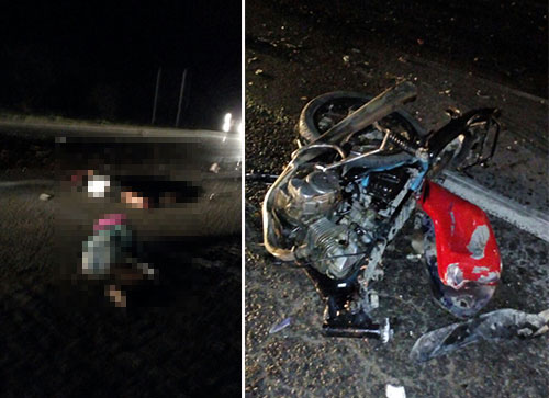 Moto com quatro ocupantes é atingida por caminhão deixando três vítimas fatais