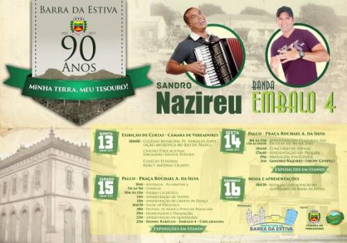 Barra da Estiva completa 90 anos de emancipação política; programação de aniversário começa hoje (13)