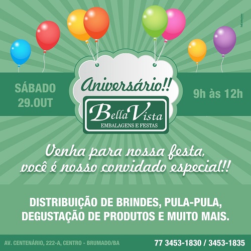 A Bella Vista faz aniversário e presenteia você com muitas novidades
