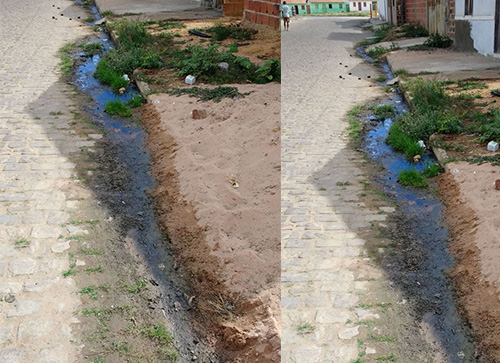 Contendas do Sincorá: Moradores da Rua Marcílio Dias solicitam instalação de quebra-molas e reparo em esgoto a céu aberto
