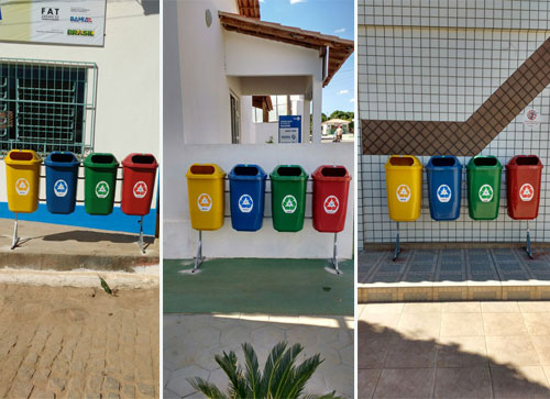 Para que haja o descarte correto lixeiras seletivas são implantadas em Guajeru