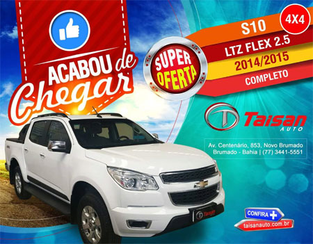 S10 LTZ Flex 2.5 2014/2015 completa está disponível na Taisan Auto com preço incrível  