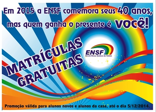 Na comemoração dos 40 anos da ENSF, quem ganha o presente é você