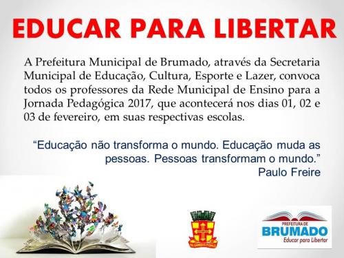 De 01 a 03 de fevereiro será realizada a Jornada Pedagógica em Brumado