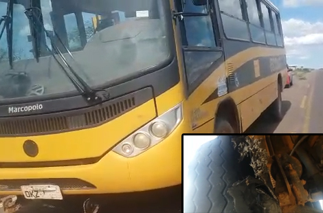 Denúncia: ônibus escolar quase tomba em Rio do Antônio após pneu 'careca' estourar; veja o vídeo