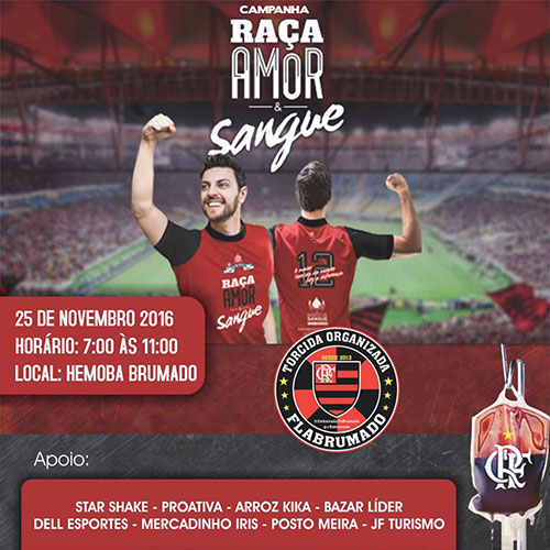 Torcida FLABRUMADO está convidando toda NAÇÃO RUBRO NEGRA a doar sangue no HEMOBA de Brumado 