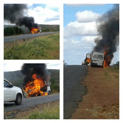 Van que seguia de Barra da Estiva para Tanhaçu pega fogo na BA – 142