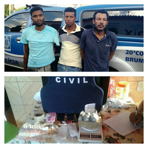 Três indivíduos são presos e drogas apreendidas em operação da Polícia Civil em Ituaçu