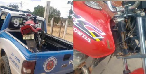 RONDA RURAL DA 34ªCIPM/BRUMADO APREENDE MOTOCICLETA COM ADULTERAÇOES NA PLACA DE IDENTIFICAÇÃO