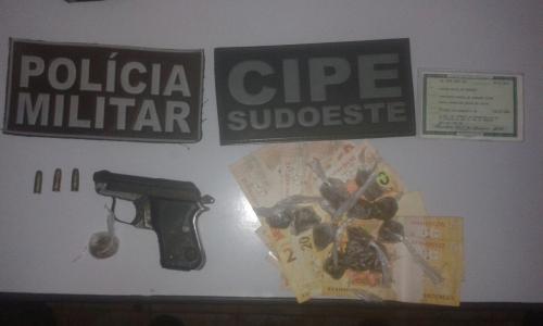 Contendas do Sincorá: Em continuidade de operação Polícia apreende arma, drogas e duas pessoas foram detidas