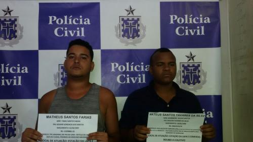 Policiais Civis de Brumado prendem dois assaltantes de ônibus na Capital do Estado.