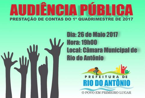 Prefeitura de Rio do Antônio realizará audiência pública para prestar contas à população