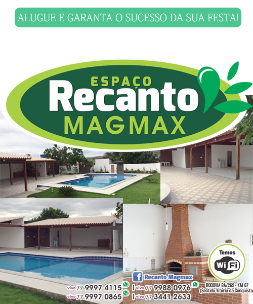 GARANTA O SUCESSO DA SUA FESTA, ALUGUE O ESPAÇO RECANTO MAGMAX