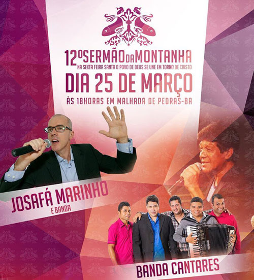 Será sexta - feira (25) a 12ª edição do Sermão da Montanha em Malhada de Pedras
