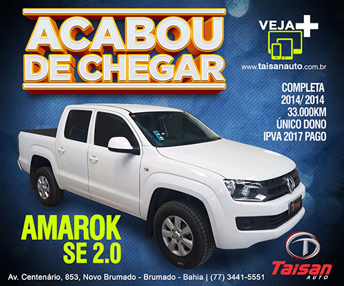 Acabou de chegar na Taisan Auto: Amarok SE 2.0 2014/2014 completa