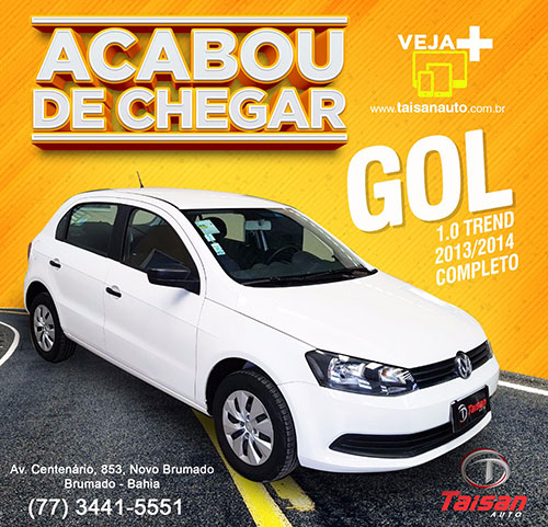 Confira na Taisan Auto: Gol 1.0 trend 2013/2014 completo com ótimo preço