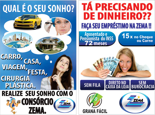 Além dos melhores produtos e menores preços, a ZEMA ainda empresta dinheiro pra você