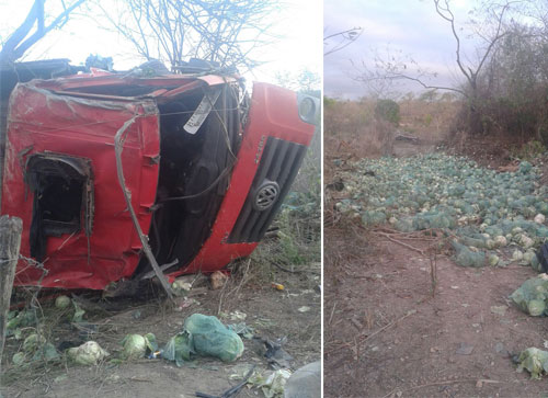 Caminhão de empresa que tem Matriz em Brumado tomba e motorista morre no local