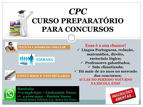 O CPC lhe prepara para os concursos da Polícia, Bombeiro Militar e Embasa