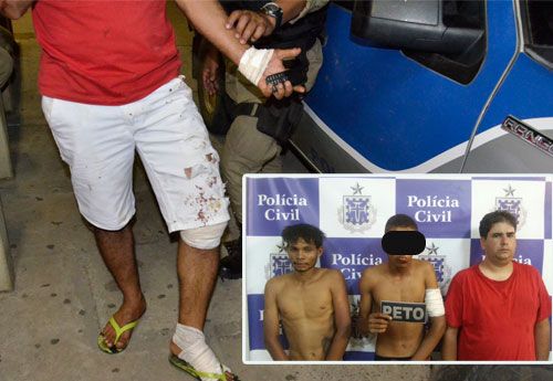 Um Policial ficou ferido e três bandidos foram presos em ação cinematográfica em M. de Pedras