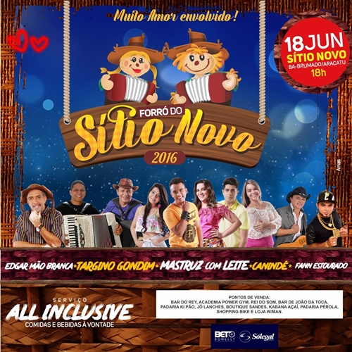 Definidas as atrações do Forró do Sítio Novo 2016