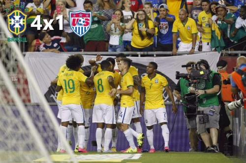 Neymar faz dois em 45 minutos, e Seleção atropela os EUA em Boston