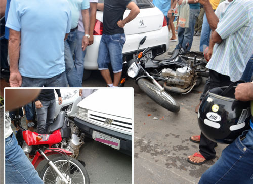 Duas motocicletas são atingidas por veículo na Mourão Guimarães, uma pessoa ficou ferida