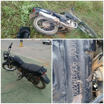 Policia recupera moto furtada no Bairro Baraúnas em Brumado