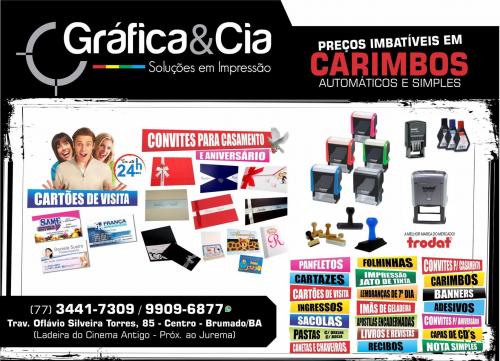 Gráfica & Cia tem preços imbatíveis em carimbos e impressos em geral