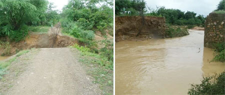 Contendas do Sincorá: Moradores do povoado de Bravo ficam ilhados após rompimento de ponte