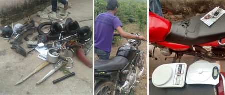 Homem é preso com drogas, motos roubadas e outros objetos Av. Ituaçu em Barra da Estiva 