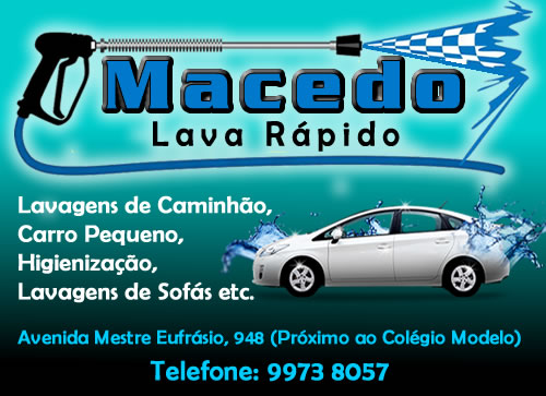GRANDE PROMOÇÃO NO LAVA RÁPIDO MACEDO