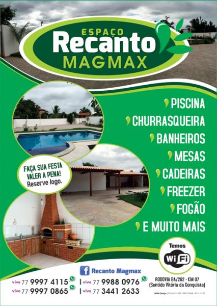Garanta a alegria da sua festa, alugue o Espaço Recanto Mag Max