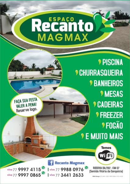 ESPAÇO MAGMAX GARANTIA DE SUCESSO EM SUAS FESTAS E COMEMORAÇÕES