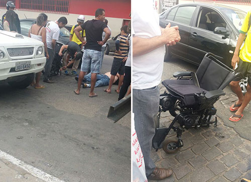 Cadeirante é atropelado por veículo no centro de Brumado