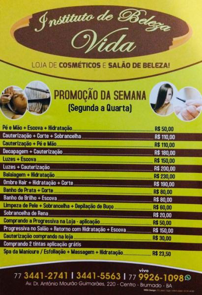 Promoção imperdível em cosméticos e serviços no Instituto de Beleza Vida