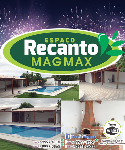 NESTE FIM DE ANO PARA AS SUAS FESTAS E COMEMORAÇÕES ALUGUE O ESPAÇO RECANTO MAGMAX