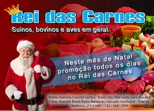 Serviço completo de açougue  e promoções exclusivas neste mês de Natal é no Rei das Carnes