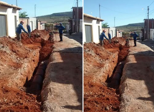 Obra de captação de esgotamento sanitário no Bairro Rodoviário em Brumado