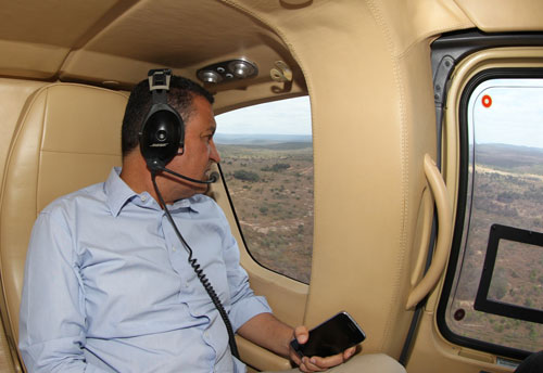 Governador Rui Costa sobrevoa as áreas de incêndio na Chapada Diamantina