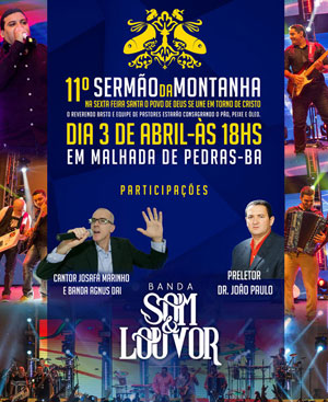 Em abril Malhada de Pedras receberá a Banda Som e Louvor no tradicional Sermão da Montanha