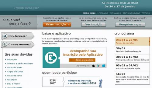 Prazo de inscrição no Sisu termina às 23h59 deste domingo