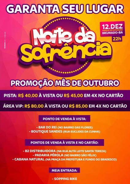 Promoção Noite Da Sofrência: Garanta Já o Seu Ingresso.