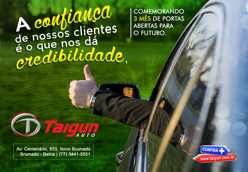 Com recorde de clientes felizes a Taigun Auto completa 03 meses 