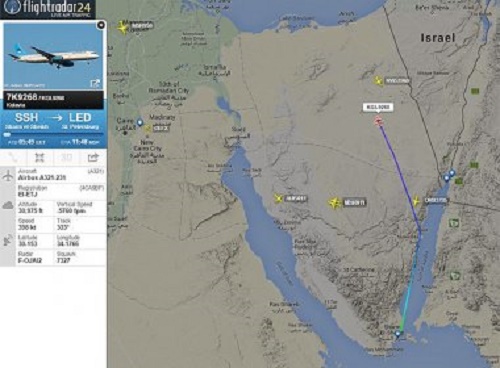 Avião russo com mais de 200 passageiros cai no Egito e fica 'completamente destruído'